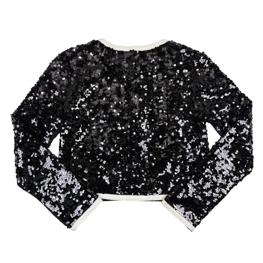 J Crew Mariner Jersey Lady Jacket NWT Women XS Black Sequin Blazer Holiday - Picture 5 of 10